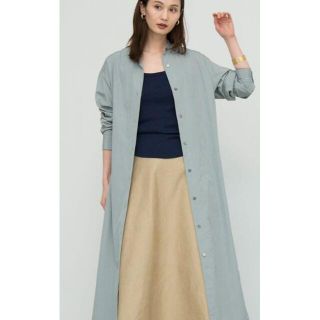 アングローバルショップ(ANGLOBAL SHOP)の19SS YLEVE イレ―ヴ コットンブロード シャツワンピース Ⅰ セージ(ロングワンピース/マキシワンピース)