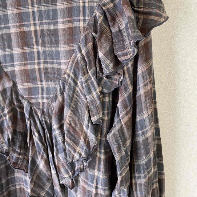 Ameri VINTAGE(アメリヴィンテージ)のsolov 20ss VOYAGE CHECK FRILL BLOUSE レディースのトップス(シャツ/ブラウス(長袖/七分))の商品写真