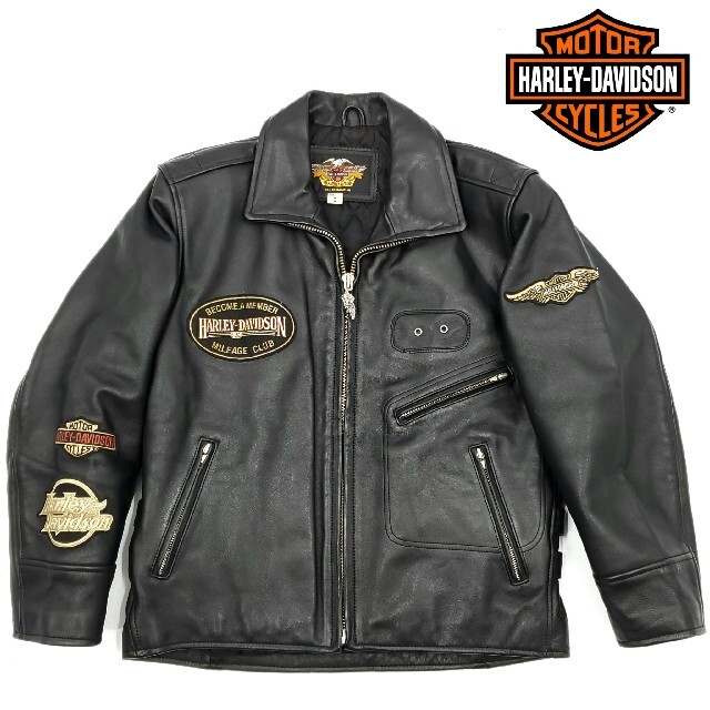 ワッペン多数 HARLEY-DAVIDSON レザーライダースジャケット黒S 9pz5nrXC7h - vivarajalakam.com