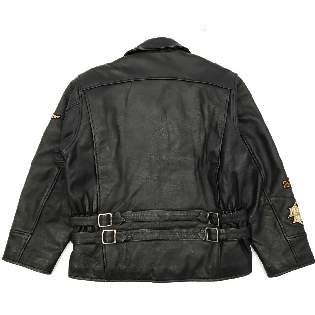 ワッペン多数◆HARLEY-DAVIDSON◆レザーライダースジャケット黒S - 2