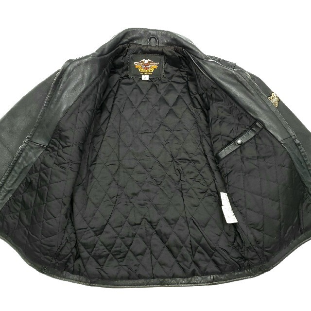 ワッペン多数◆HARLEY-DAVIDSON◆レザーライダースジャケット黒S - 5