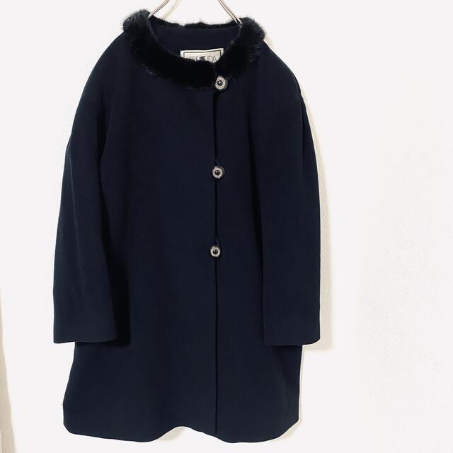 定価50万円】ロロピアーナ カシミヤ100% コート ファー イタリア製 9