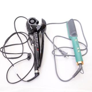 BaByliss　ヘアアイロンブラシ/ミラカール　レディース　グリーン/ブラック(ヘアアイロン)