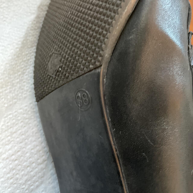 レディース ショートブーツ 24cm 革靴 黒 古着屋 レディースの靴/シューズ(ブーツ)の商品写真