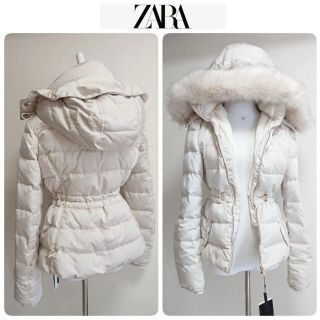 ザラ(ZARA)の【高級クリーニング済】ダウンジャケット　ZARA ホワイト(ダウンジャケット)