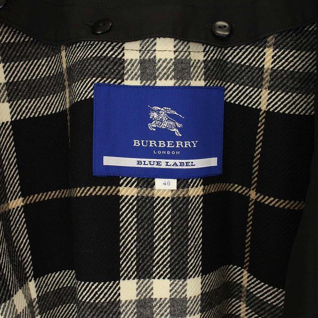 BURBERRY BLUE LABEL(バーバリーブルーレーベル)のバーバリーブルーレーベル トレンチコート ライナー付き ひざ丈 ウール M 黒 レディースのジャケット/アウター(トレンチコート)の商品写真