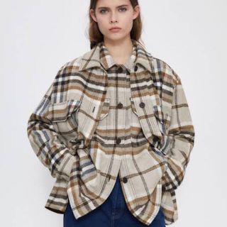 ザラ(ZARA)のzara チェックシャツアウター(シャツ/ブラウス(長袖/七分))