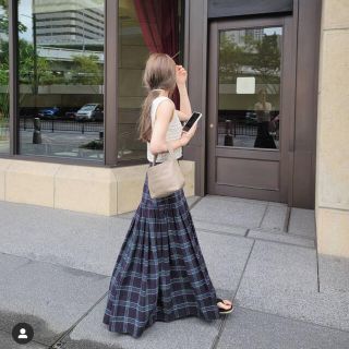 lilimeek check tiered skirt