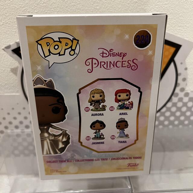 Disney(ディズニー)のセール　FUNKO POP!  プリンセスと魔法のキス　ティアナ　ゴールド エンタメ/ホビーのおもちゃ/ぬいぐるみ(キャラクターグッズ)の商品写真