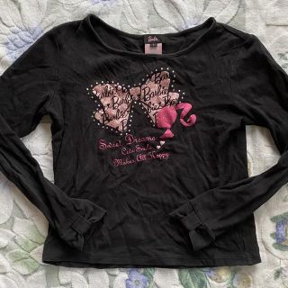 バービー(Barbie)のバービー　長袖　カットソー　150 黒　横顔　ロンT(Tシャツ/カットソー)