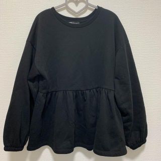 ザラ(ZARA)のZARA ザラ　スエット　チュニック　裏起毛　トレーナー　黒(トレーナー/スウェット)