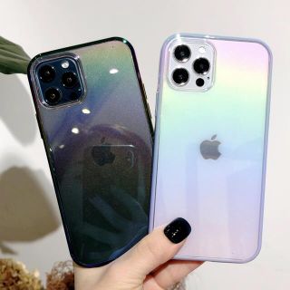 ◉オーロラケース◉iPhone13proケース ホログラム サイドカラー マルチ(iPhoneケース)