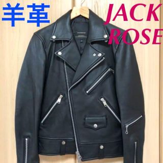 ジャックローズ(JACKROSE)のJACKROSE★ダブルライダースジャケット★ラムレザー 羊革 羊皮 黒(ライダースジャケット)