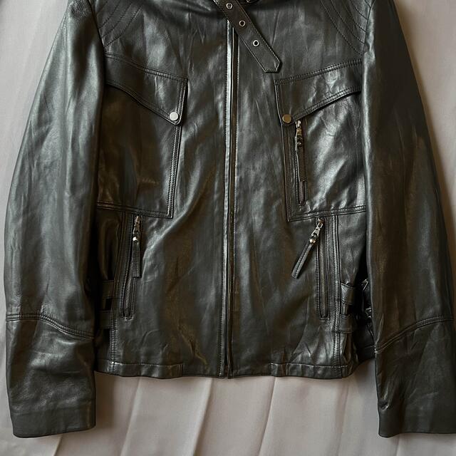 シングル ライダース 革ジャン アルパカ ソロフラ レザー  本革 シングル メンズのジャケット/アウター(ライダースジャケット)の商品写真