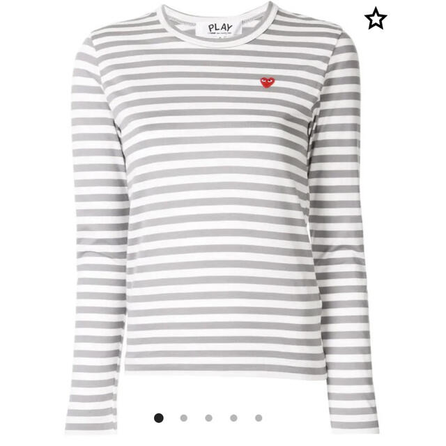 COMME des GARCONS(コムデギャルソン)のmame様専用コムデギャルソン　グレーホワイトボーダー長袖Tシャツ レディースのトップス(Tシャツ(長袖/七分))の商品写真