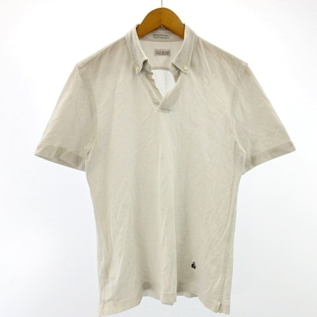 ギローバー スキッパー ポロシャツ 半袖 鹿の子 ワンポイントロゴ 白 M ポロシャツ