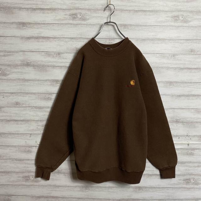 carhartt by 古着屋katharsis |カーハートならラクマ - 90sカーハート刺繍ワンポイントロゴアースカラースウェットの通販 新作正規店