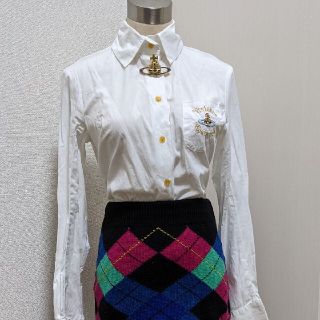 ヴィヴィアンウエストウッド(Vivienne Westwood)のオールドデザイン　オーブ刺繍ブラウス　レアな初期デザイン　ヴィヴィアン(シャツ/ブラウス(長袖/七分))