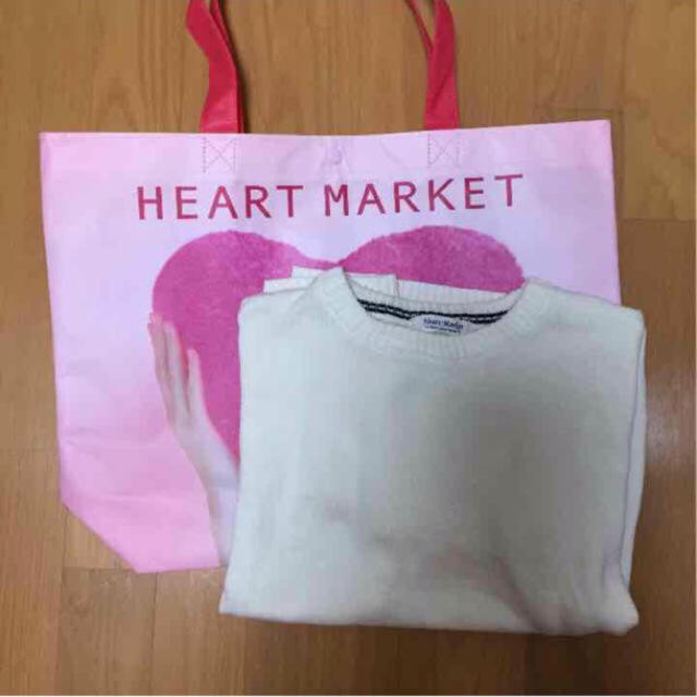 Heart Market(ハートマーケット)の【ハートマーケット】ショッパー付き 白 ニット レディースのトップス(ニット/セーター)の商品写真