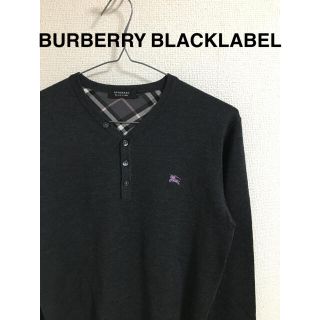 バーバリーブラックレーベル(BURBERRY BLACK LABEL)の【美品】BURBERRY BLACKLABEL ボタンニット(ニット/セーター)