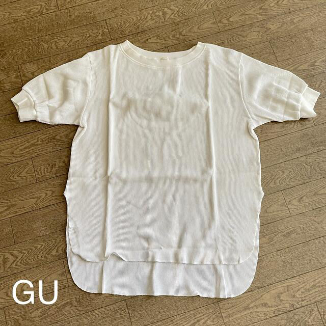 GU(ジーユー)の【GU】ワッフルTシャツ(ホワイト/ブラック)各1枚 レディースのトップス(Tシャツ(半袖/袖なし))の商品写真