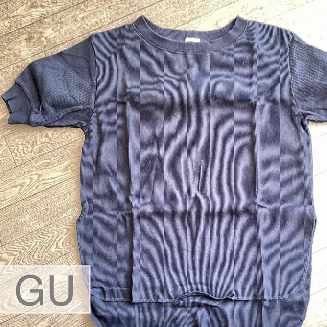 GU(ジーユー)の【GU】ワッフルTシャツ(ホワイト/ブラック)各1枚 レディースのトップス(Tシャツ(半袖/袖なし))の商品写真