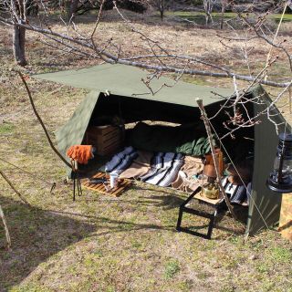 ファスナー付き カスタム パップテント アメリカ軍 軍幕 デッドストック