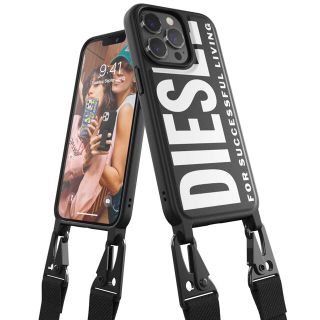 ディーゼル(DIESEL)の新品⭐︎DIESEL iPhone13Pro BK/WH ネックストラップ付き(iPhoneケース)