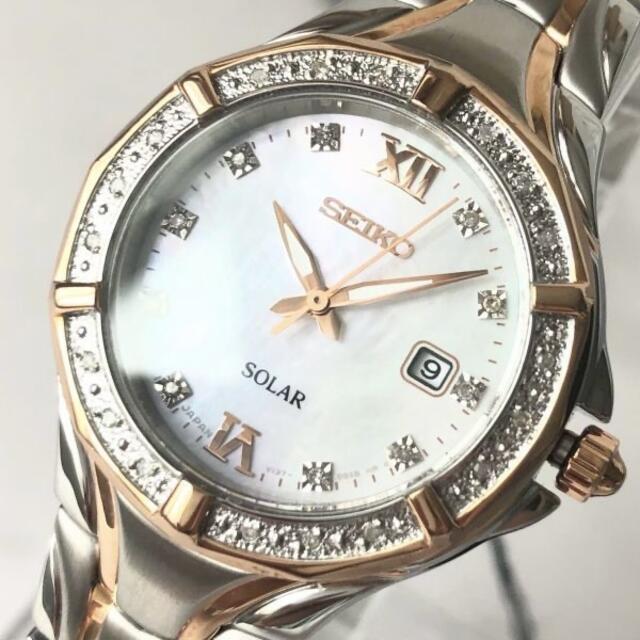 SEIKO - 【新品】SEIKO ダイヤモンド28石☆ソーラー セイコー