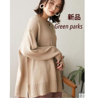 グリーンパークス(green parks)のお値下げ‼︎ 新品　Vネックオーバーサイズセーター　ウォッシャブルニット　(ニット/セーター)