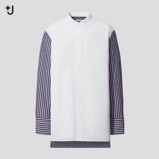 ユニクロ(UNIQLO)の【ご予約品】UNIQLO +J シャツ ホワイト ストライプ Sサイズ(シャツ/ブラウス(長袖/七分))