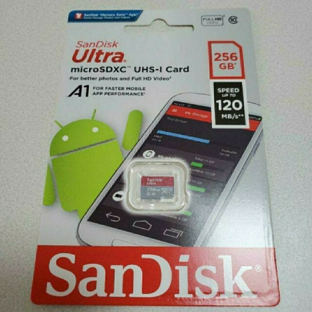 SanDisk(サンディスク)の【新品未開封】SanDisk　サンディスク マイクロSDカード　256GB スマホ/家電/カメラのPC/タブレット(PC周辺機器)の商品写真