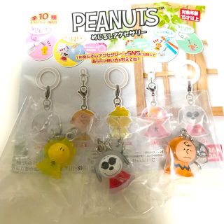 バンダイ(BANDAI)のPEANUTSめじるしアクセサリー　3点セット＿8の字パーツ(キーホルダー)