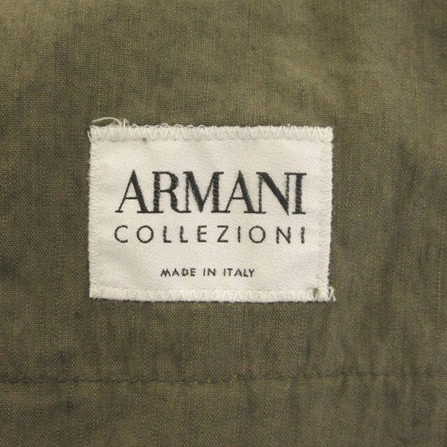 ARMANI COLLEZIONI(アルマーニ コレツィオーニ)のアルマーニ コレツィオーニ シャツ 長袖 ベルト付き 羽織 リネン カーキ 52 メンズのトップス(シャツ)の商品写真