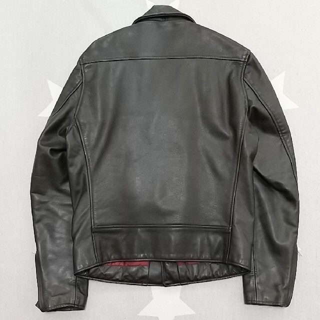 極美 SUPREME 別注 SCHOTT ライダースジャケット レザージャケット牛革カウハイド色