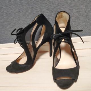 ナインウエスト(NINE WEST)のナインウエスト 24.5 NINE WEST サンダル メッシュ 黒(ハイヒール/パンプス)