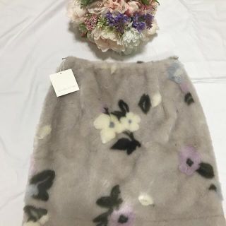 ウィルセレクション(WILLSELECTION)の新品•タグ付き　ウィルセレクション♡ もこもこ　花柄スカート(ミニスカート)