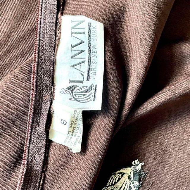 LANVIN(ランバン)の極美品＊ランバン ワンピース ブラウン USA製ビンテージ ジャージー素材 レディースのワンピース(ロングワンピース/マキシワンピース)の商品写真