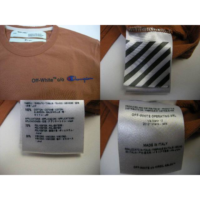 OFF-WHITE - S□OFF-WHITE x CHAMPION新品本物□Tシャツ□メンズの通販