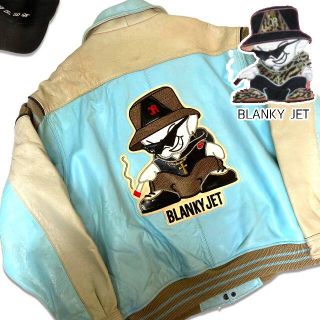 ガルフィー(GALFY)の90s ブランキージェット レザージャケット ブルー BLANKY JET (レザージャケット)