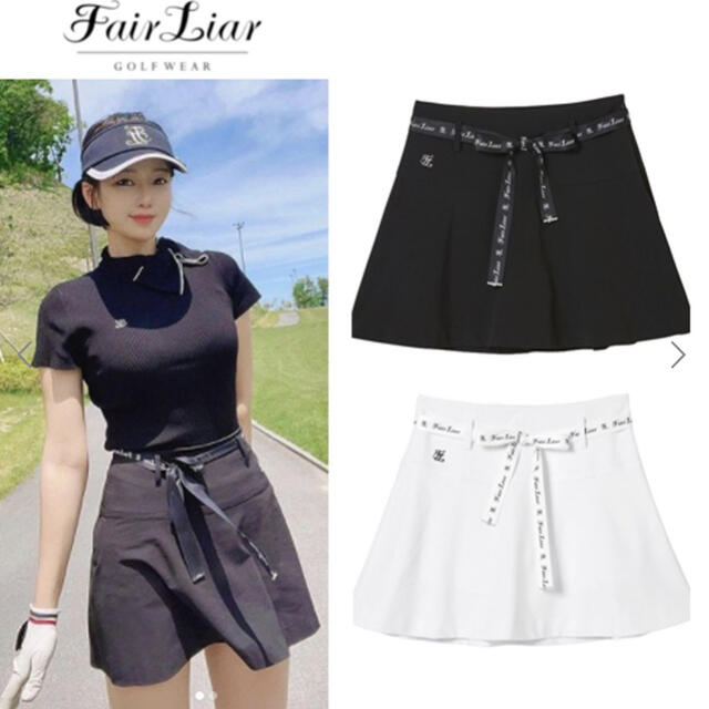 韓国ゴルフウェア【Fair Liar】ベルトセットフレアスカート 3