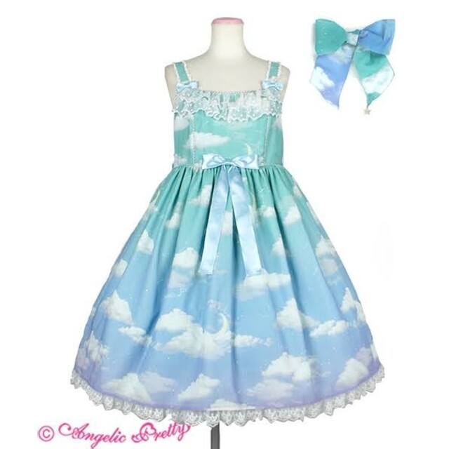 Angelic Pretty(アンジェリックプリティー)のAngelic pretty Misty sky Emerald dream レディースのワンピース(ひざ丈ワンピース)の商品写真