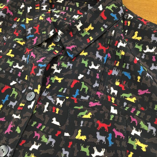犬柄ブラウス黒 レディースのトップス(シャツ/ブラウス(長袖/七分))の商品写真