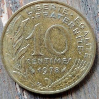 1978年 フランス10サンチーム硬貨 並品(貨幣)