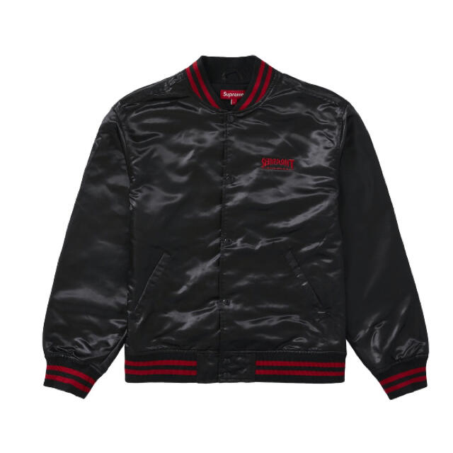 supreme thrasher satin varsity jacket L