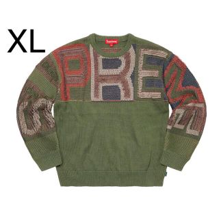 シュプリーム(Supreme)のSupreme Chenille Logo Sweater XL olive(ニット/セーター)