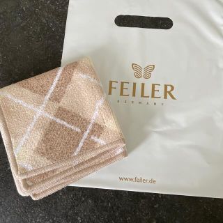 フェイラー(FEILER)のfeiler フェイラー ベージュチェック タオルハンカチ(ハンカチ)