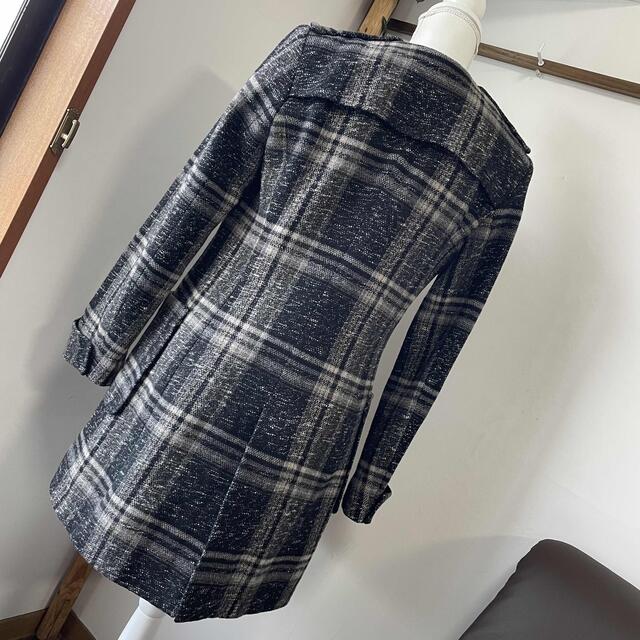 ZARA(ザラ)の★専用★  ZARA ザラ ノーカラーチェックコート レディースのジャケット/アウター(ロングコート)の商品写真