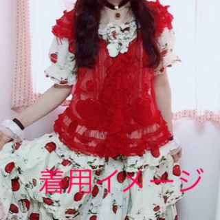 PINK HOUSE - ピンクハウス チュールレースベスト 赤の通販 by