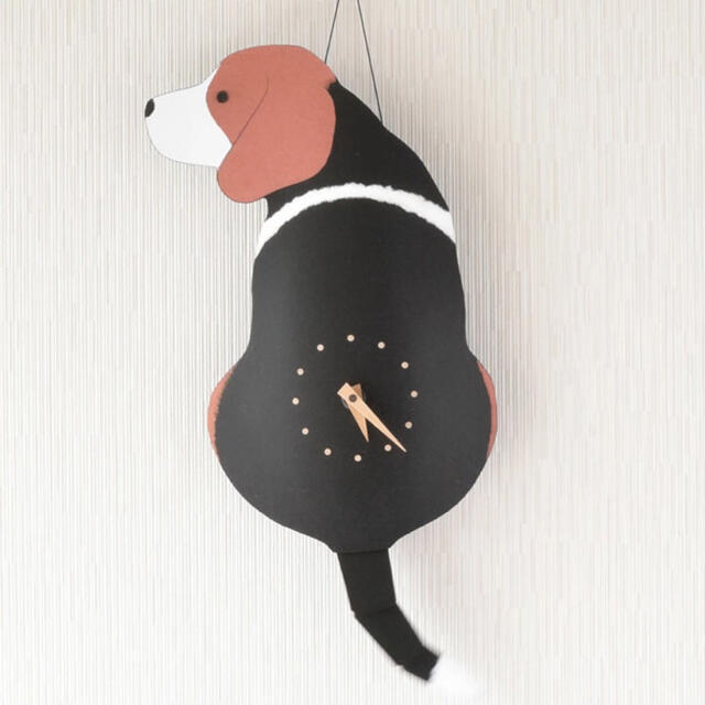 超格安一点 藤井啓太郎　犬のしっぽをふる時計　ビーグル 掛時計/柱時計